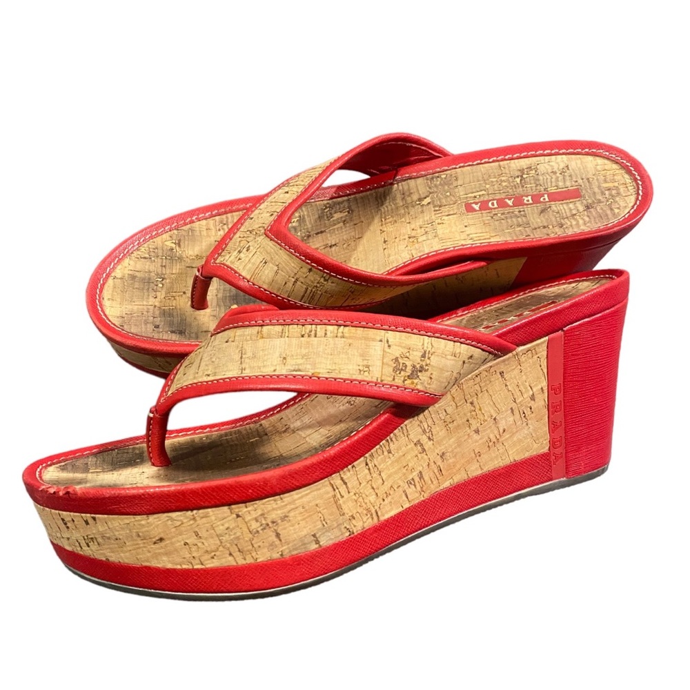 Prada Platform Wedge Sandals - image 2